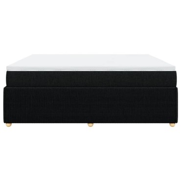 vidaXL Κρεβάτι Boxspring με Στρώμα Μαύρο 180x200cm Υφασμάτινο 1 τεμ. - Διπλό