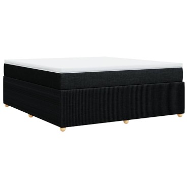vidaXL Κρεβάτι Boxspring με Στρώμα Μαύρο 180x200cm Υφασμάτινο 1 τεμ. - Διπλό