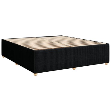 vidaXL Κρεβάτι Boxspring με Στρώμα Μαύρο 180x200cm Υφασμάτινο 1 τεμ. - Διπλό
