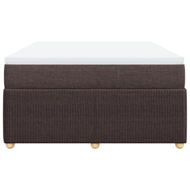 vidaXL Κρεβάτι Boxspring με Στρώμα Σκούρο Καφέ 160x200 εκ Υφασμάτινο