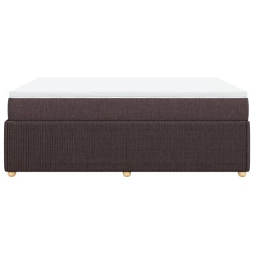 vidaXL Κρεβάτι Boxspring με Στρώμα Σκούρο Καφέ 160x200 εκ Υφασμάτινο