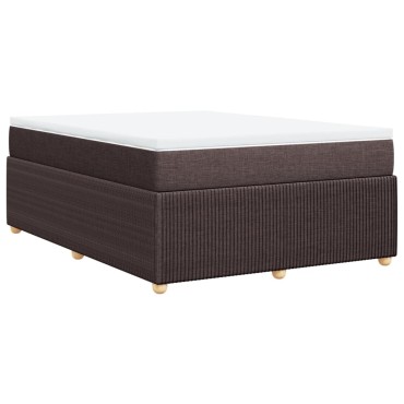 vidaXL Κρεβάτι Boxspring με Στρώμα Σκούρο Καφέ 160x200 εκ Υφασμάτινο