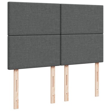 vidaXL Κρεβάτι Boxspring με Στρώμα Σκούρο Γκρι 140x190 εκ. Υφασμάτινο