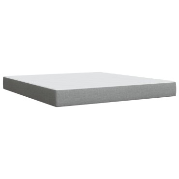 vidaXL Κρεβάτι Boxspring με Στρώμα Ανοιχτό Γκρι 180x200cm Υφασμάτινο 1 τεμ. - Διπλό