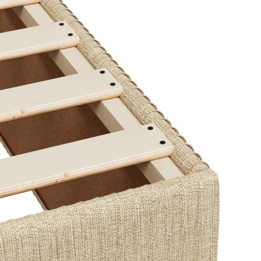 vidaXL Κρεβάτι Boxspring με Στρώμα Κρεμ 180x200cm Υφασμάτινο 1 τεμ. - Διπλό