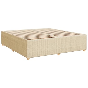 vidaXL Κρεβάτι Boxspring με Στρώμα Κρεμ 180x200cm Υφασμάτινο 1 τεμ. - Διπλό