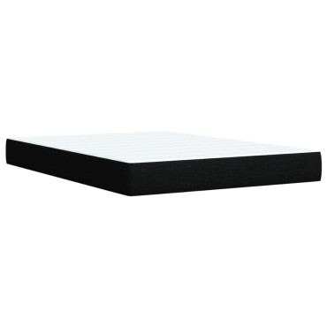 vidaXL Κρεβάτι Boxspring με Στρώμα Μαύρο 140x200cm Υφασμάτινο 1 τεμ. - Διπλό