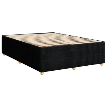 vidaXL Κρεβάτι Boxspring με Στρώμα Μαύρο 140x200cm Υφασμάτινο 1 τεμ. - Διπλό
