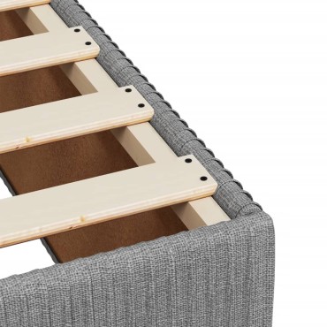 vidaXL Κρεβάτι Boxspring με Στρώμα Ανοιχτό Γκρι 140x200cm Υφασμάτινο 1 τεμ. - Διπλό