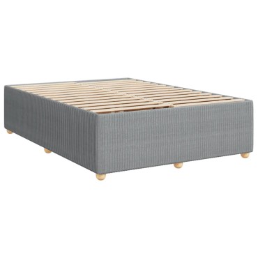 vidaXL Κρεβάτι Boxspring με Στρώμα Ανοιχτό Γκρι 140x200cm Υφασμάτινο 1 τεμ. - Διπλό