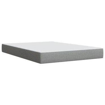 vidaXL Κρεβάτι Boxspring με Στρώμα Ανοιχτό Γκρι 140x200cm Υφασμάτινο 1 τεμ. - Διπλό