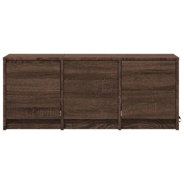 vidaXL Έπιπλο Τηλεόρασης με LED Καφέ Δρυς 97x34x40cm από Επεξ. Ξύλο