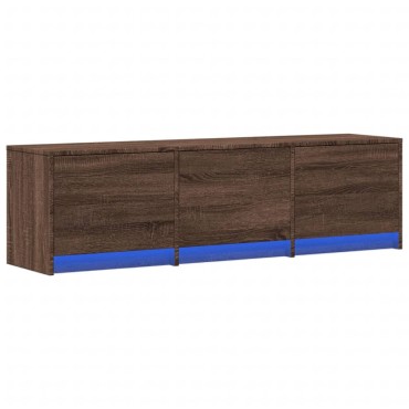 vidaXL Έπιπλο Τηλεόρασης με LED Καφέ Δρυς 140x34x40cm από Επεξ. Ξύλο