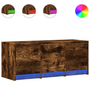 vidaXL Έπιπλο Τηλεόρασης με LED Καπνιστή Δρυς 97x34x40cm Επεξ. Ξύλο