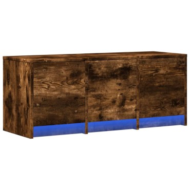vidaXL Έπιπλο Τηλεόρασης με LED Καπνιστή Δρυς 97x34x40cm Επεξ. Ξύλο