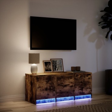 vidaXL Έπιπλο Τηλεόρασης με LED Καπνιστή Δρυς 97x34x40cm Επεξ. Ξύλο