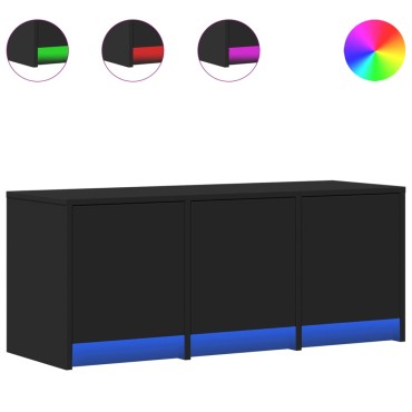 vidaXL Έπιπλο Τηλεόρασης με LED Μαύρο 97x34x40cm από Επεξ. Ξύλο