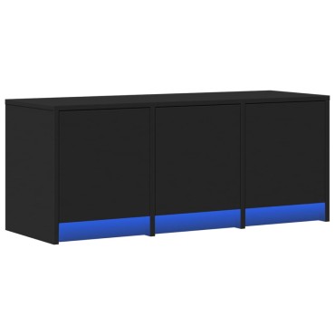 vidaXL Έπιπλο Τηλεόρασης με LED Μαύρο 97x34x40cm από Επεξ. Ξύλο