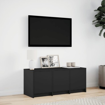 vidaXL Έπιπλο Τηλεόρασης με LED Μαύρο 97x34x40cm από Επεξ. Ξύλο