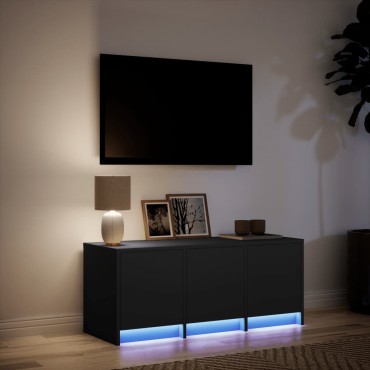 vidaXL Έπιπλο Τηλεόρασης με LED Μαύρο 97x34x40cm από Επεξ. Ξύλο