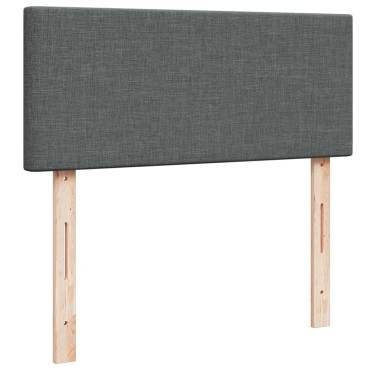 vidaXL Κρεβάτι Boxspring με Στρώμα Σκούρο Γκρι 120x200 εκ. Υφασμάτινο