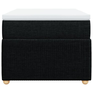 vidaXL Κρεβάτι Boxspring με Στρώμα Μαύρο 90x200 εκ. Υφασμάτινο