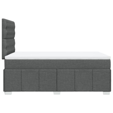 vidaXL Κρεβάτι Boxspring με Στρώμα Σκούρο Γκρι 120x200 εκ. Υφασμάτινο