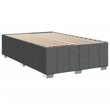 vidaXL Κρεβάτι Boxspring με Στρώμα Σκούρο Γκρι 120x200 εκ. Υφασμάτινο