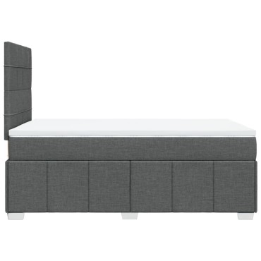 vidaXL Κρεβάτι Boxspring με Στρώμα Σκούρο Γκρι 120x200 εκ. Υφασμάτινο