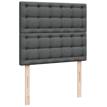 vidaXL Κρεβάτι Boxspring με Στρώμα Σκούρο Γκρι 120x200 εκ. Υφασμάτινο