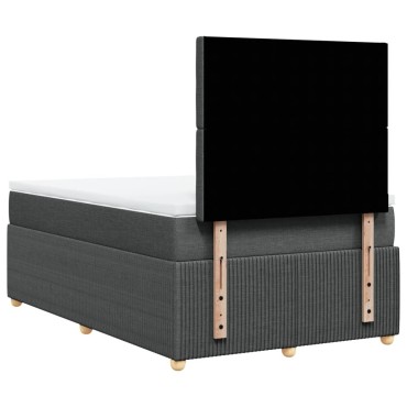 vidaXL Κρεβάτι Boxspring με Στρώμα Σκούρο Γκρι 120x200 εκ. Υφασμάτινο