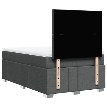 vidaXL Κρεβάτι Boxspring με Στρώμα Σκούρο Γκρι 120x200 εκ. Υφασμάτινο