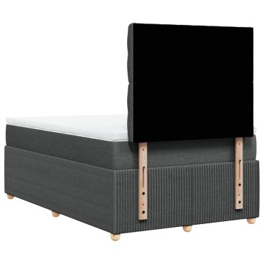vidaXL Κρεβάτι Boxspring με Στρώμα Σκούρο Γκρι 120x200 εκ. Υφασμάτινο