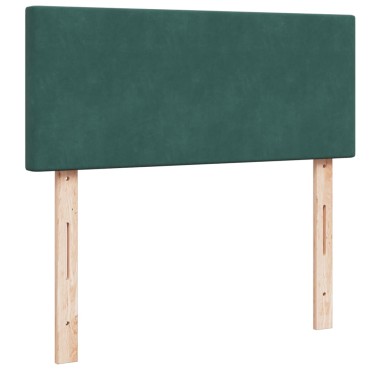 vidaXL Κρεβάτι Boxspring με Στρώμα Σκούρο Πράσινο 120x200εκ. Βελούδινο