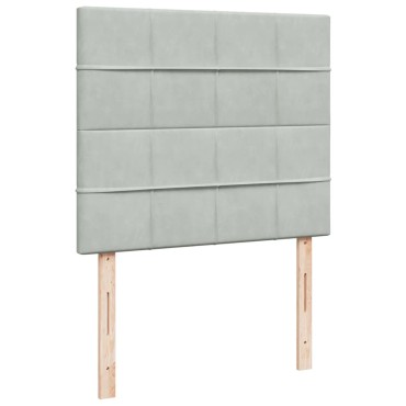 vidaXL Κρεβάτι Boxspring με Στρώμα Ανοιχτό Γκρι 120x200 εκ. Βελούδινο