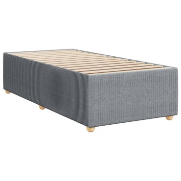 vidaXL Κρεβάτι Boxspring με Στρώμα Ανοιχτό Γκρι 90x200 εκ. Υφασμάτινο