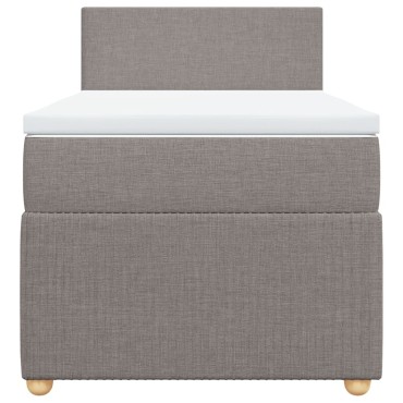 vidaXL Κρεβάτι Boxspring με Στρώμα Taupe 100 x 200 εκ. Υφασμάτινο