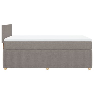 vidaXL Κρεβάτι Boxspring με Στρώμα Taupe 100 x 200 εκ. Υφασμάτινο