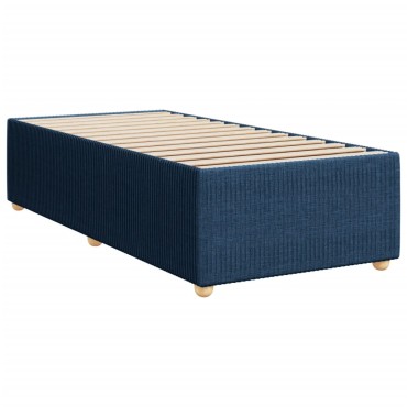 vidaXL Κρεβάτι Boxspring με Στρώμα Μπλε 100 x 200 εκ. Υφασμάτινο