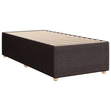 vidaXL Κρεβάτι Boxspring με Στρώμα Σκούρο Καφέ 100x200 εκ. Υφασμάτινο