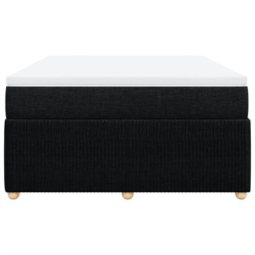 vidaXL Κρεβάτι Boxspring με Στρώμα Μαύρο 140x190 εκ. Υφασμάτινο