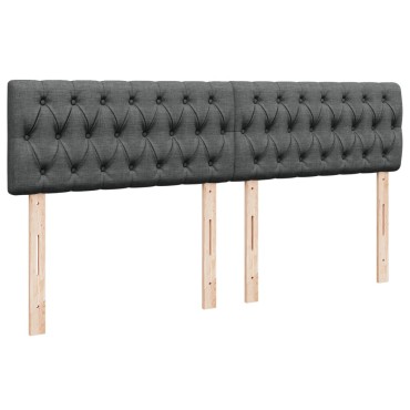 vidaXL Κρεβάτι Boxspring με Στρώμα Σκούρο Γκρι 200x200 εκ. Υφασμάτινο