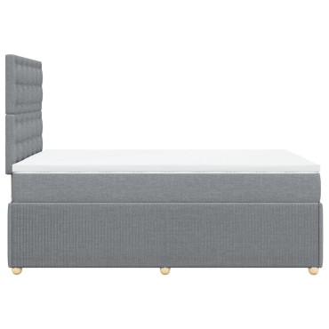 vidaXL Κρεβάτι Boxspring με Στρώμα Ανοιχτό Γκρι 120x200 εκ. Υφασμάτινο
