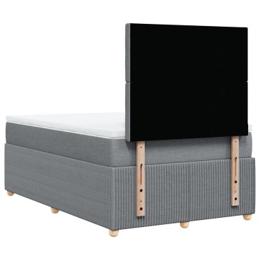 vidaXL Κρεβάτι Boxspring με Στρώμα Ανοιχτό Γκρι 120x200 εκ. Υφασμάτινο
