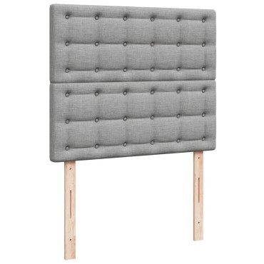 vidaXL Κρεβάτι Boxspring με Στρώμα Ανοιχτό Γκρι 120x200 εκ. Υφασμάτινο