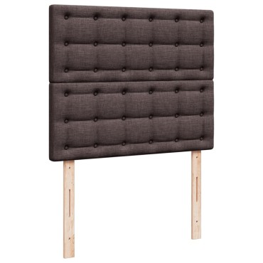 vidaXL Κρεβάτι Boxspring με Στρώμα Σκούρο Καφέ 120x200 εκ. Υφασμάτινο