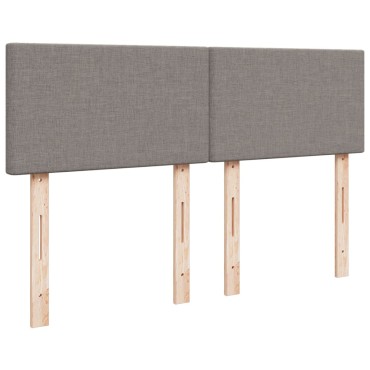 vidaXL Κρεβάτι Boxspring με Στρώμα Taupe 160x200cm Υφασμάτινο 1 τεμ. - Διπλό