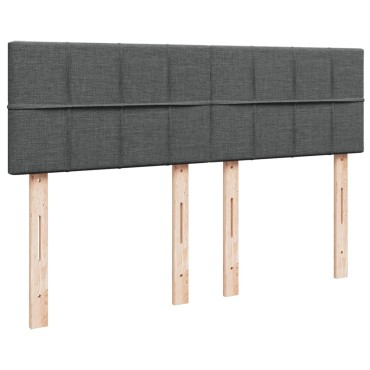 vidaXL Κρεβάτι Boxspring με Στρώμα Σκούρο Γκρι 140x200cm Υφασμάτινο 1 τεμ. - Διπλό