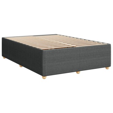 vidaXL Κρεβάτι Boxspring με Στρώμα Σκούρο Γκρι 140x200cm Υφασμάτινο 1 τεμ. - Διπλό