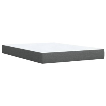 vidaXL Κρεβάτι Boxspring με Στρώμα Σκούρο Γκρι 140x200cm Υφασμάτινο 1 τεμ. - Διπλό